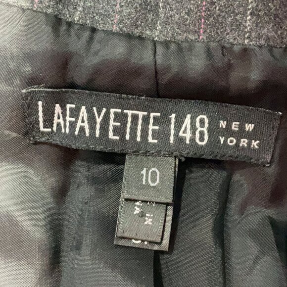 LAFAYETTE 148 New York Size 10 Gray pinstripe blazer jacket womens Wool NWT - Picture 7 of 11